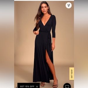 Black wrap Lulu’s maxi dress